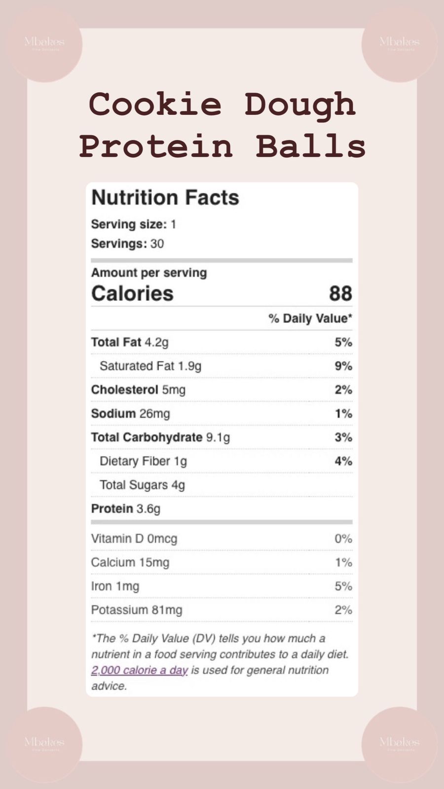 Cookie Dough Protein Balls (2 per Pack)